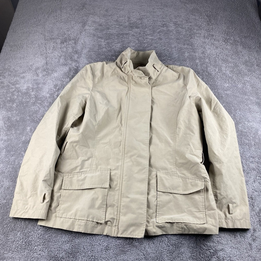 Lauren Ralph Lauren Utility Field Jacket Womens Large Beige Tan Long Sleeve